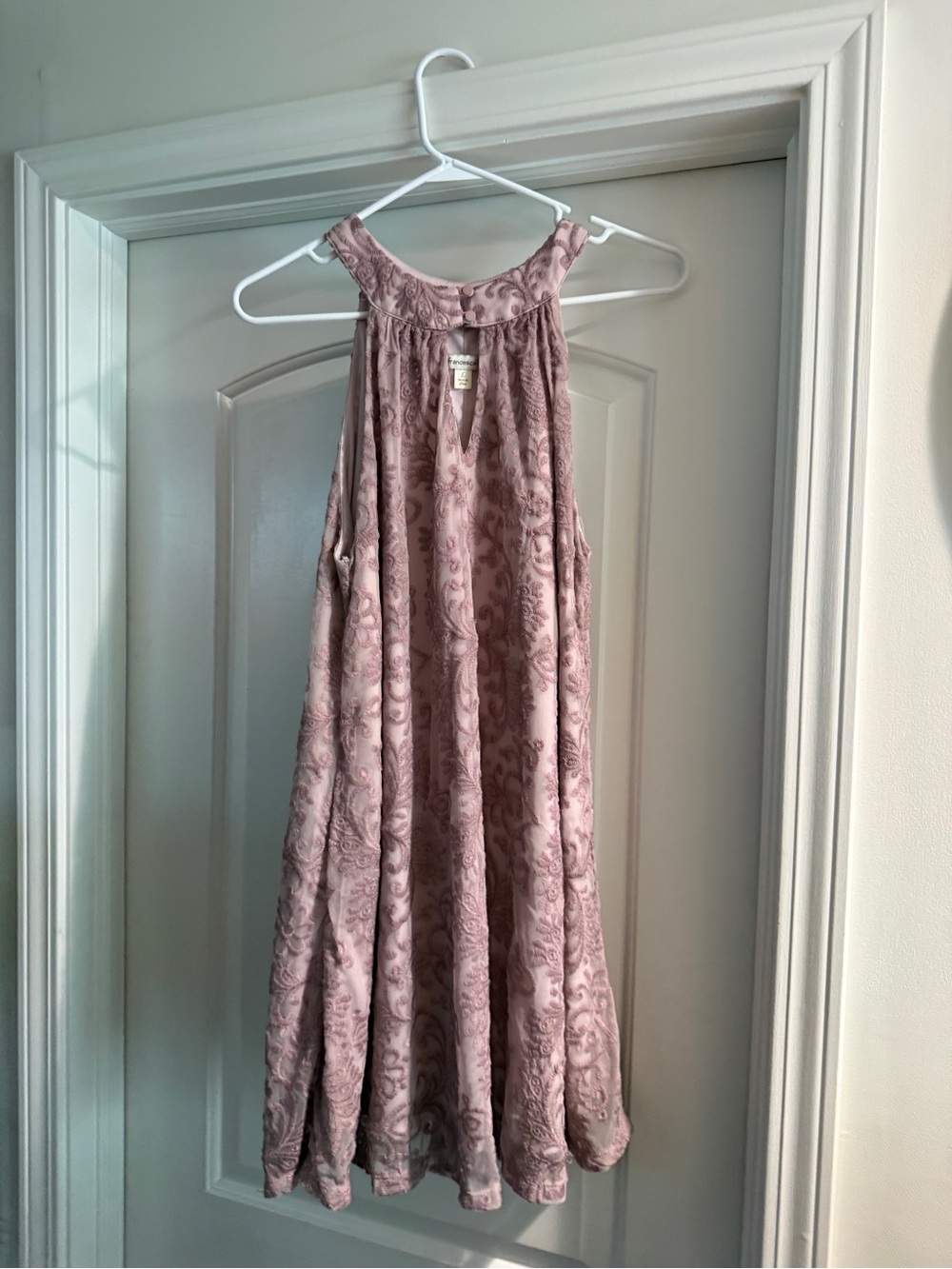 Francesca's Collections purple Floral Jacquard Halter Dress